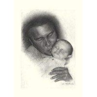 Mohammed Ali holding baby