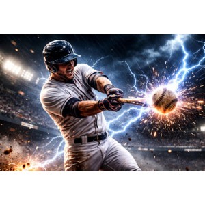 The crack of the bat!  Click on the image...