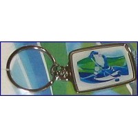 Ice Hockey Pewter Keychain 