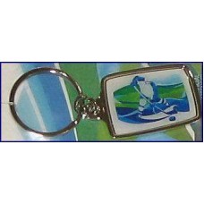 Ice Hockey Pewter Keychain 