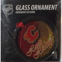 Calgary Flames Hanging Glass Ornaments